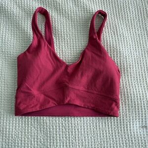 Lululemon waffle texture V neck bra size 4 pink
